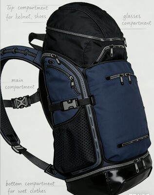 반사 띠와 체육관 여행용 5개의 칸막이 있는 방수성 폴리에스터 야외 스포츠 가방